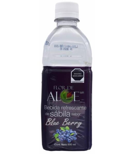 BEBIDA CON TROZOS DE SABILA BLUE BERRY 500 ML FLOR DE ALOE