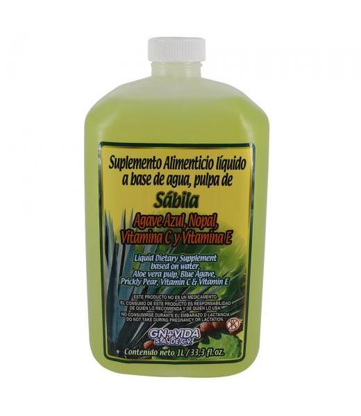 BEBIDA SABILA AGAVE AZUL NOPAL VITAMINA C Y E 1LT GN+VIDA