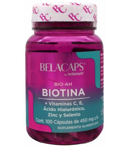 BIOTINA VIT C VIT E ACIDO HIALURONICO ZINC SELENIO 100 CAP SOLANU