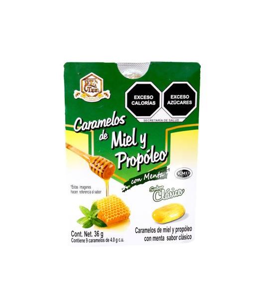 BLISTER CARAMELO DE MIEL Y PROPOLEO SABOR CLASICO C 9 PZAS LA TIA TRINI