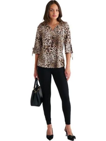 BLUSA ANIMAL PRINT CAFE PALOMA CARMIN
