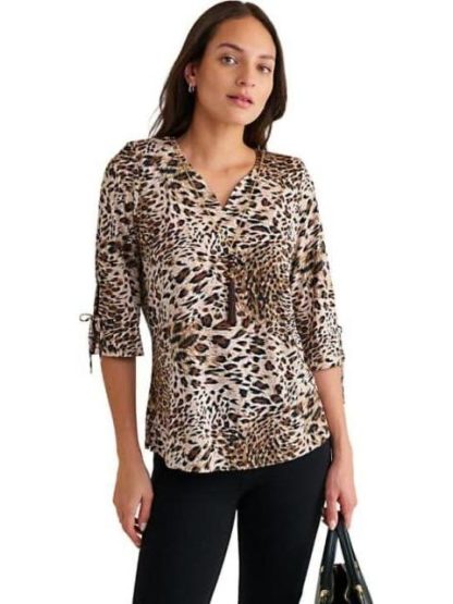 BLUSA ANIMAL PRINT CAFE PALOMA CARMIN - Image 2