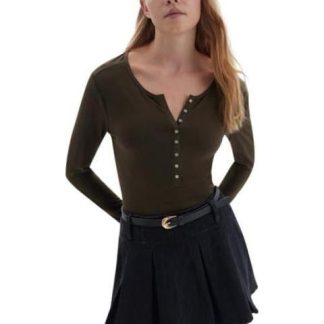 BLUSA BOTONES VERDE OLIVO HOLLY LAND