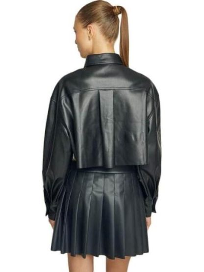 CAMISA CROP EFECTO PIEL NEGRO HOLLY LAND - Image 2