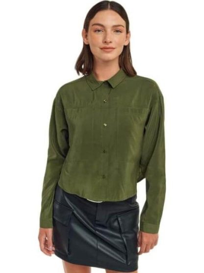 CAMISA MANGA LARGA VERDE OLIVO HOLLY LAND - Image 3
