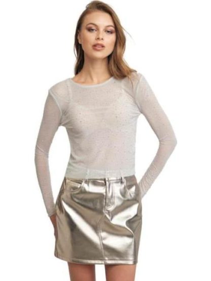 BLUSA CON PEDRERIA PLATA HOLLY LAND - Image 2