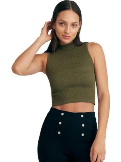 TOP SIN MANGAS VERDE OLIVO HOLLY LAND - Image 2
