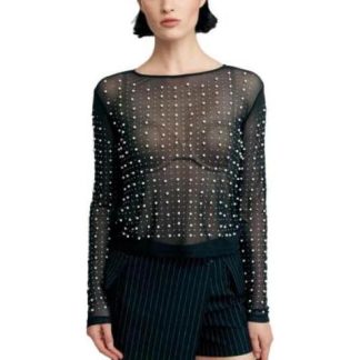 BLUSA MESH PERLAS NEGRO HOLLY LAND