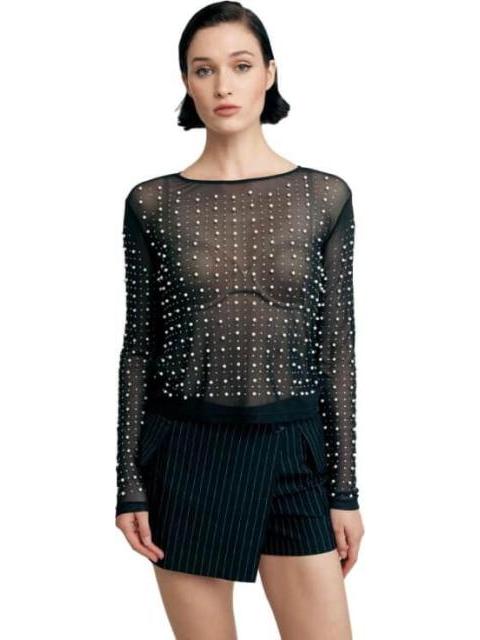 BLUSA MESH PERLAS NEGRO HOLLY LAND