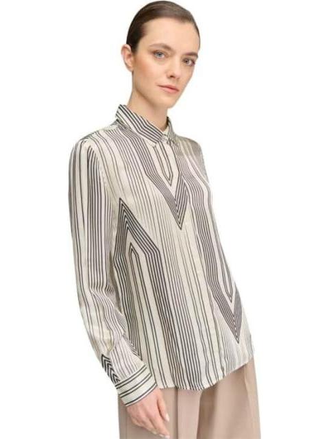BLUSA SATINADA RAYAS BEIGE HOLLY LAND - Image 4