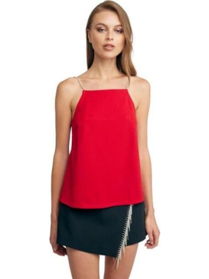 BLUSA TIRANTES CON BRILLOS ROJO HOLLY LAND