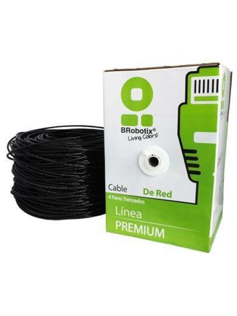 BOBINA BROBOTIX 176122 100M COLOR NEGRO EXTERIOR CAT 6 CCA