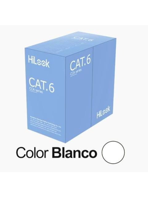 BOBINA DE CABLE UTP 305 MTS - CAT 6 (24 AWG) - COLOR BLANCO - PVC (CM) - USO EN INTERIOR - CCA (COBRE CON ALUMINIO)