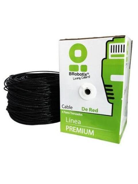 BOBINA UPT CAT5E 305 M EXTERIOR DOBLE FORRO NEGRO CCA BROBOTIX 055305