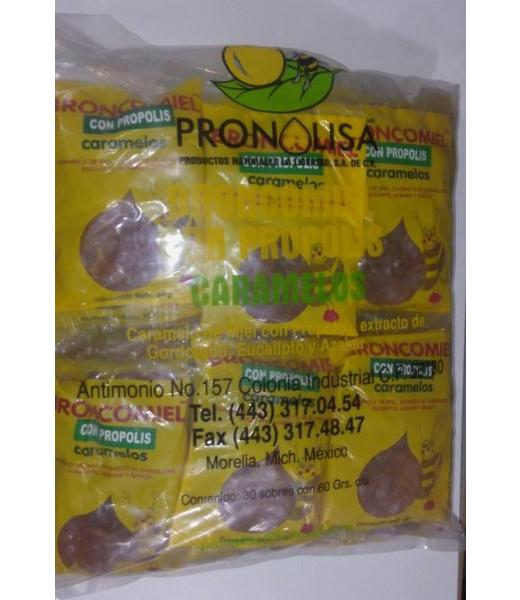 BOLSA BRONCOMIEL CON PRPOLIS (CARAMELOS) 30 SOBRES. 60GR C U BRONCOMIEL