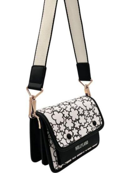 BOLSA CROSSBODY ESTAMPADO FLORES NEGRO HOLLY LAND