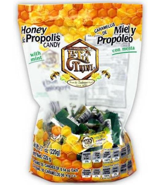 BOLSA DE CARAMELO MIEL Y PROPOLEO C MENTHA C 55 PZS. LA TIA TRINI