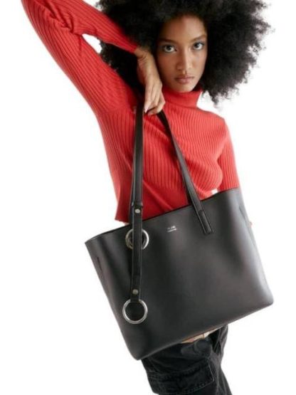 BOLSA TOTE CON LLAVERO NEGRO VI LINE - Image 5