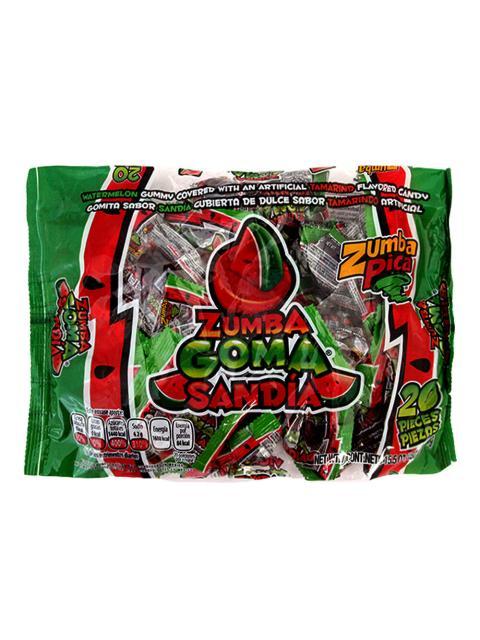 BOLSA ZUMBA GOMA MIX SANDIA CON TAMARINDO CON 20 PIEZAS