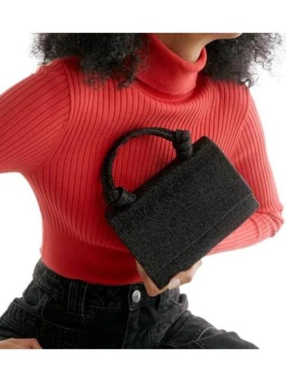 BOLSO MINI CON PEDRERIA NEGRO VI LINE - Image 4