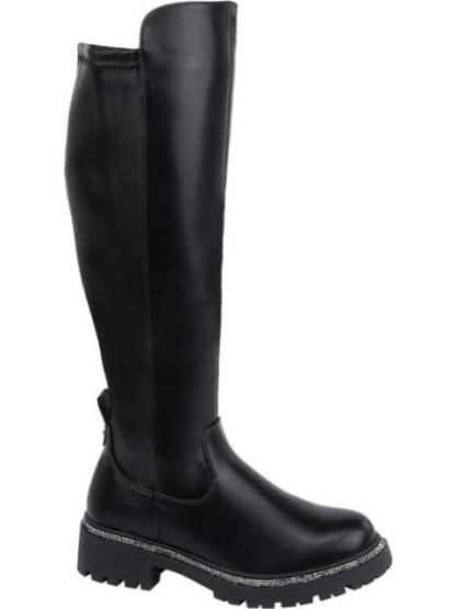 BOTA ALTA CON PEDRERIA NEGRO BELINDA PEREGRIN - Image 2