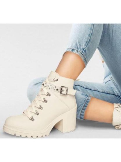 BOTA MILITAR BEIGE/HUESO THALIA SODI