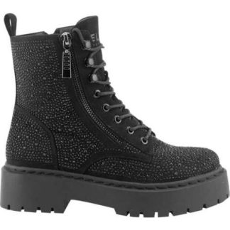 BOTA MILITAR CON PEDRERIA NEGRO BELINDA PEREGRIN