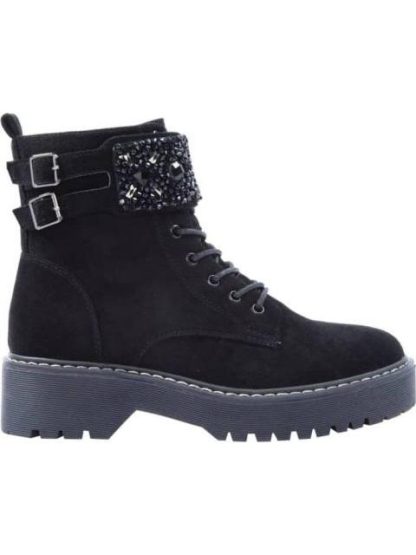 BOTA MILITAR CON PEDRERIA NEGRO GOODYEAR