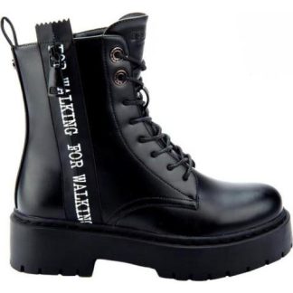 BOTA MILITAR FRASE LATERAL NEGRO BELINDA PEREGRIN