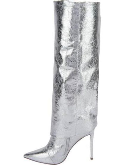BOTA POLAINA METALICA PLATA THALIA SODI - Image 5