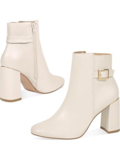 BOTA TACON ANCHO BEIGE/HUESO YAELI FASHION