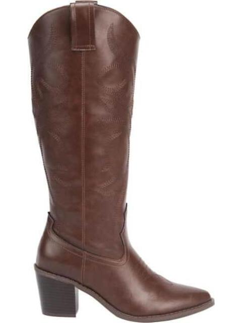 BOTA TEXANA BORDADA CAFE TIERRA BENDITA