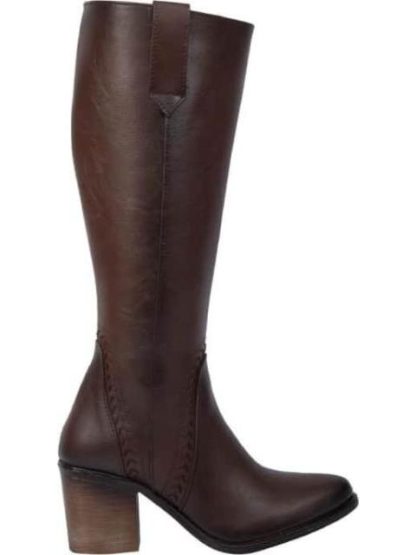 BOTA TEXANA DETALLE TEJIDO MOKA TIERRA BENDITA