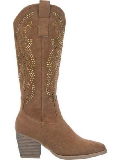 BOTA VAQUERA CON PEDRERIA CAMEL TIERRA BENDITA - Image 2