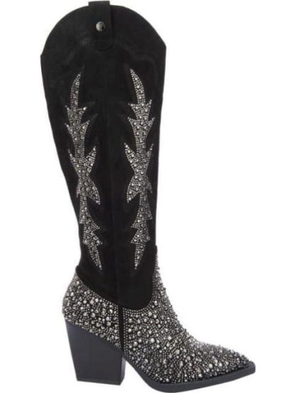 BOTA VAQUERA CON PEDRERIA NEGRO THALIA SODI - Image 2