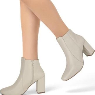 BOTA VESTIR DE PIEL BEIGE/HUESO VICENZA
