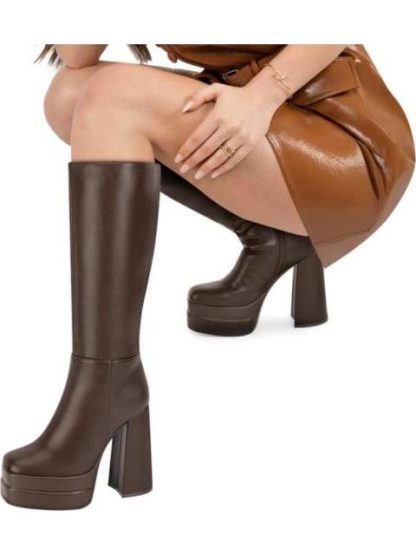 BOTA VESTIR DOBLE PLATAFORMA CAFE ABUSIVA
