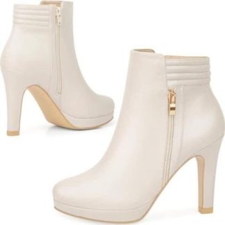 BOTA VESTIR TACON ALTO BEIGE/HUESO YAELI