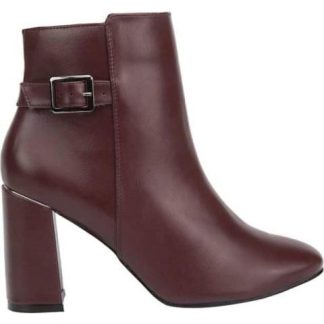 BOTA VESTIR TACON ANCHO VINO YAELI FASHION
