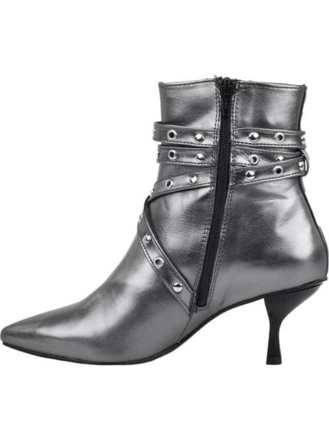 BOTIN EFECTO PIEL METALICO GRIS YAELI FASHION - Image 5