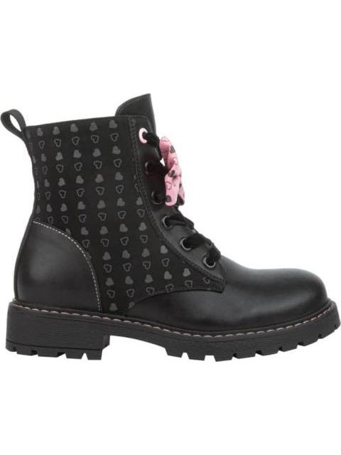 BOTIN MILITAR CORAZONES NEGRO VIVIS SHOES KIDS