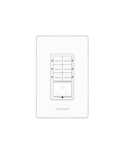 BOTONERA DE 7 ESCENAS INTELIGENTE ORVIBO T10S7ZW1UO COLOR BLANCO INALAMBRICO Y ALAMBRICO WIFI 2400 MHZ 120 270