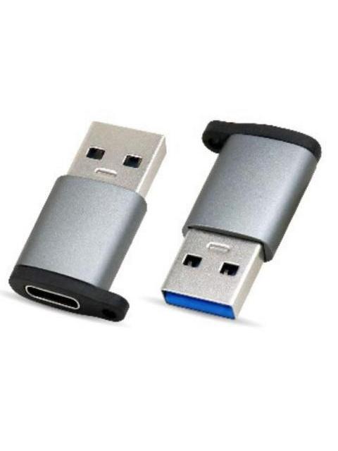 BROBOTIX ADAPTADOR USB C HEMBRA - USB A MACHO GRIS