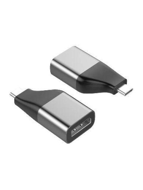BROBOTIX ADAPTADOR USB-C MACHO - DISPLAYPORT HEMBRA NEGRO-GRIS