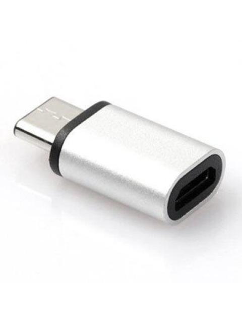 BROBOTIX ADAPTADOR USB-C MACHO - MICRO USB-B PLATA