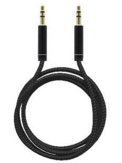 BROBOTIX CABLE 3.5MM MACHO - 3.5MM MACHO NYLON 1 METRO NEGRO
