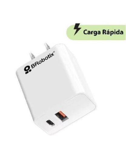 BROBOTIX CARGADOR DE PARED 6005552 38W 1X USB-C 1X USB-A BLANCO - Image 2