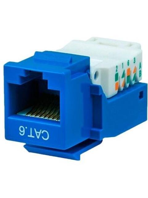 BROBOTIX JACK DE RED CAT6 TIPO KEYSTONE RJ-45 AZUL-BLANCO