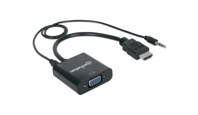 MANHATTAN CONVERTIDOR HDMI MACHO - VGA HEMBRA NEGRO - Image 4