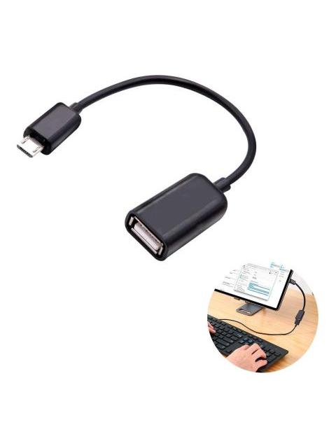 CABLE ADAPTADOR OTG USB HEMBRA A V8 MEMORIAS MOUSE TECLADO COLOR NEGRO CABLE